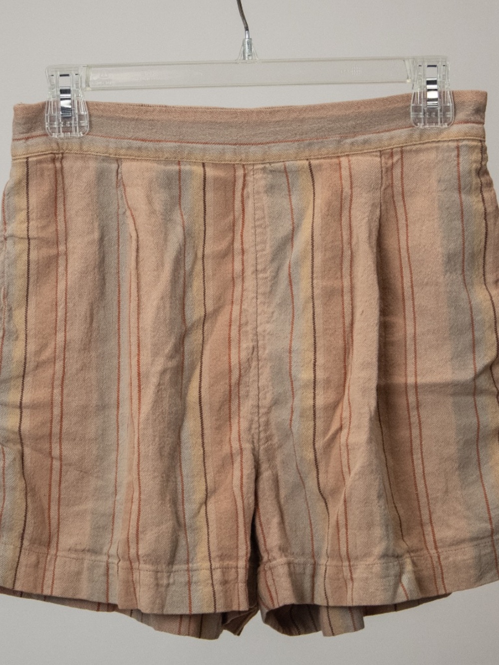 MadeWell Clean Pull-On Shorts in Heringbone Stripe Ground Clay